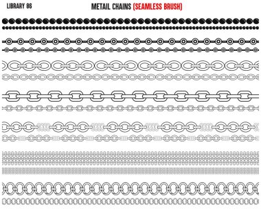 Elmas ve zirkon kaplı parlak metal zincirler.