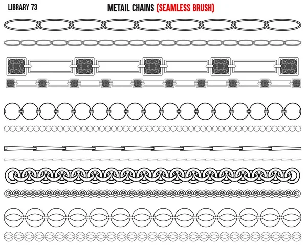 Elmas ve zirkon kaplı parlak metal zincirler.