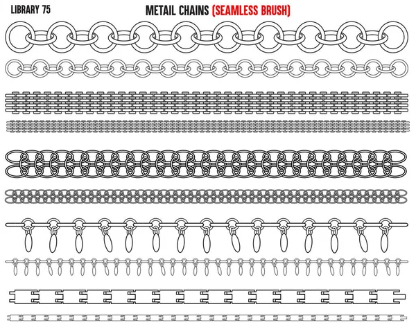 Elmas ve zirkon kaplı parlak metal zincirler.