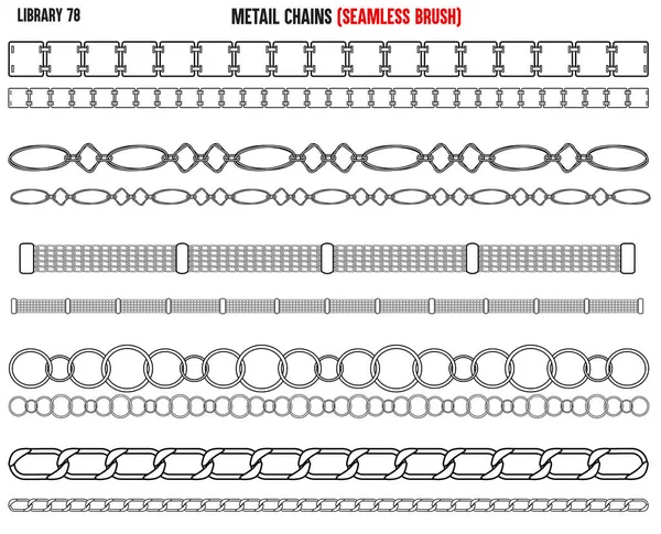 Elmas ve zirkon kaplı parlak metal zincirler.