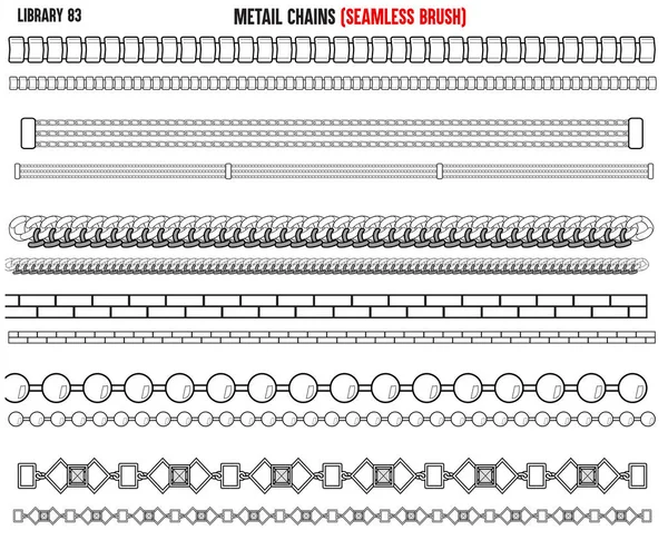 Elmas ve zirkon kaplı parlak metal zincirler.