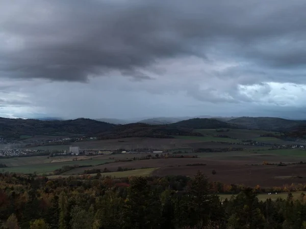 Чешская Природа Пейзаж Облачный Вечер — стоковое фото