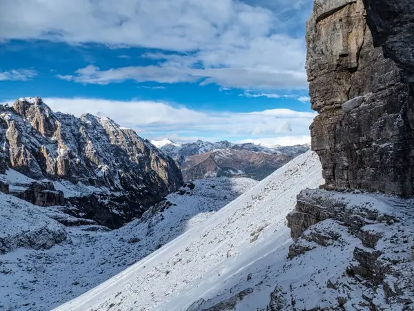 Wędrówki Dolomiti Brenta Początku Sezonu Zimowego — Zdjęcie stockowe