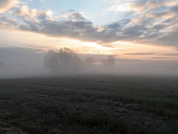 Misty Morning Czech Countryside Landscape Autumn — Stock Photo, Image