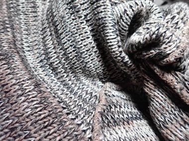 Örgü süveterin dokusunun ayrıntıları