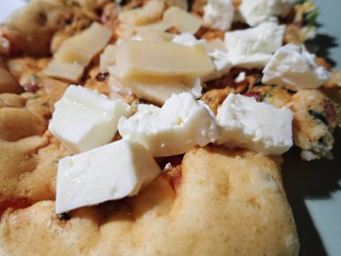 portion of egg omelette served on a plate