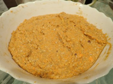 homemade cooking of a carrot cake in kitchen