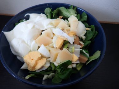 Diyet için lezzetli taze sağlıklı sebze salatası.