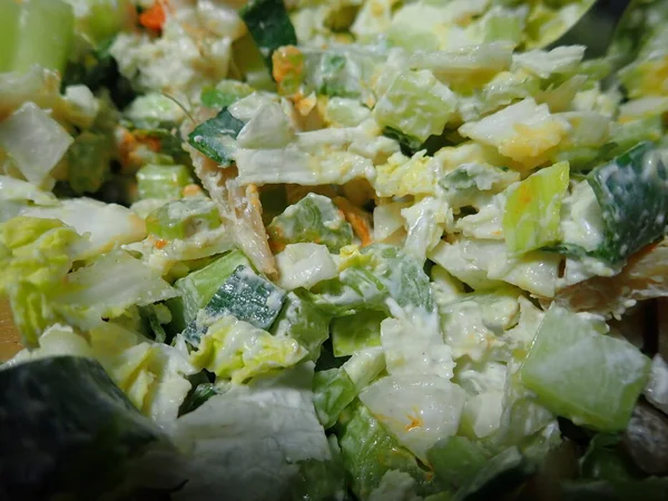 Savoureuse Salade Légumes Frais Sains Pour Alimentation — Photo