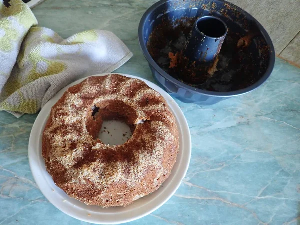 Τσεχική Τυπικό Γλυκό Ψημένο Μπαμπόβκα Γύρο Κέικ — Φωτογραφία Αρχείου