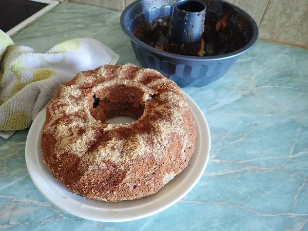Τσεχική Τυπικό Γλυκό Ψημένο Μπαμπόβκα Γύρο Κέικ — Φωτογραφία Αρχείου