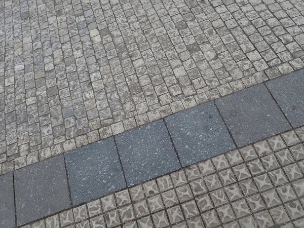 Detail Street Concrete Cobble Tiles Pattern — Stock Photo, Image
