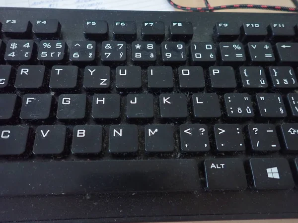 黑色计算机键盘的紧密细节 — 图库照片