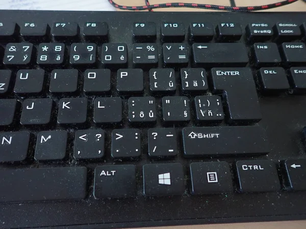Siyah Bir Bilgisayar Klavyesinin Ayrıntılarını Kapat — Stok fotoğraf