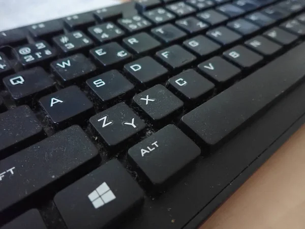 Close Detail Black Computer Keyboard — Stock Photo, Image