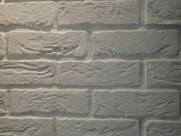 白塗りのレンガ壁の質感の詳細 — ストック写真