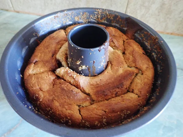Tschechische Typische Süß Gebackene Babovka Runde Kuchen — Stockfoto