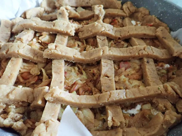 Fresh Sweet Homemade Apple Pie Shape — Stock Photo, Image