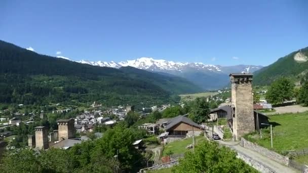 Svaneti Panorama Montanha Georgia — Vídeo de Stock