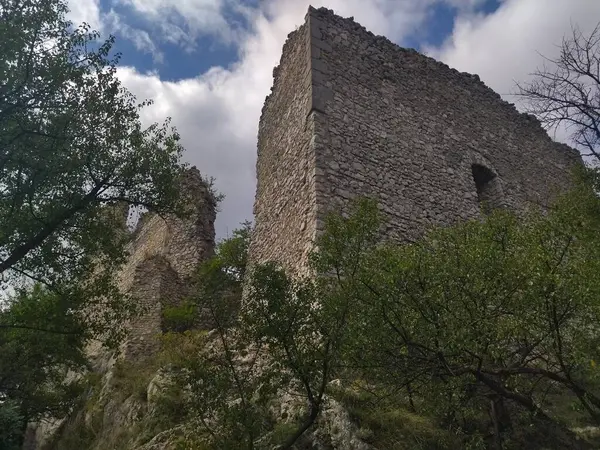 Güney Moravya Czech Cumhuriyeti 'nde terk edilmiş eski bir şato.