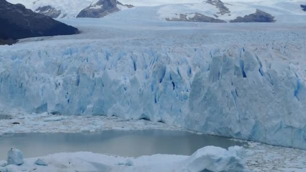 Verbazingwekkende Perito Moreno Glasier Het Zuiden Van Het Ijsveld Patagonië — Stockvideo