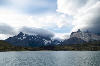 Şili patagonisi Güney Amerika 'daki inanılmaz ünlü Torres del Paine Ulusal Parkı