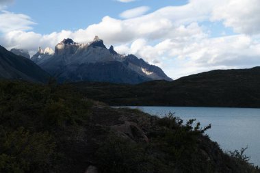 Şili patagonisi Güney Amerika 'daki inanılmaz ünlü Torres del Paine Ulusal Parkı