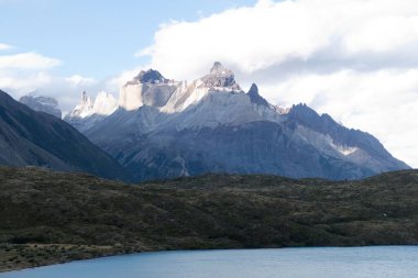 Şili patagonisi Güney Amerika 'daki inanılmaz ünlü Torres del Paine Ulusal Parkı