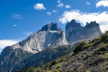 Şili patagonisi Güney Amerika 'daki inanılmaz ünlü Torres del Paine Ulusal Parkı