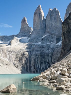 Şili patagonisi Güney Amerika 'daki inanılmaz ünlü Torres del Paine Ulusal Parkı