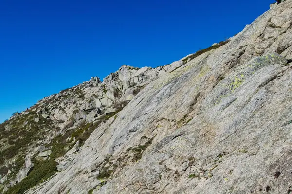 stock image hiking the beautiful challenging GR20 trail in corsica island france