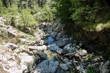 challenging beautiful hiking the GR20 trail corsica island france clipart