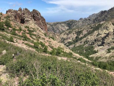 Muhteşem bir yürüyüş. Korsika adası Fransa 'sında yürüyüş.