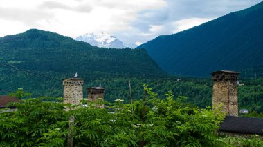 İnanılmaz güzel dağlar Svaneti Gürcistan 'da doğa.