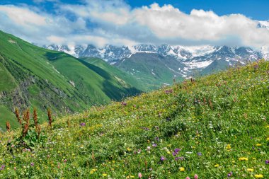 İnanılmaz güzel dağlar Svaneti Gürcistan 'da doğa.