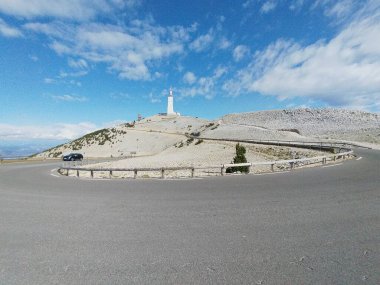 Provence 'deki Mont Ventoux ünlü yol bisikleti tırmanma yarışması