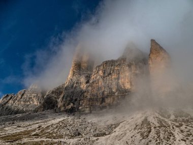 batutiful autumn nature in famous rocky dolomites mountains clipart