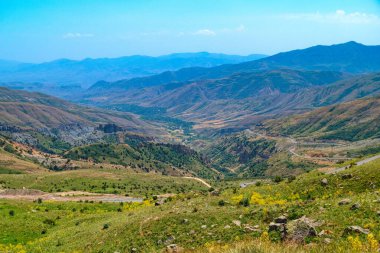 Yazın Ermenistan 'daki vahşi dağ çayırları