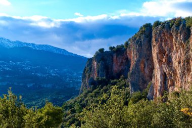 geyikbayiri limestone rock climbing destination by antalya in turkey clipart