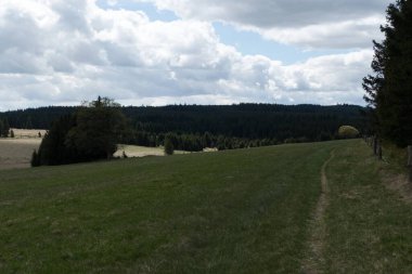 Czechia Avrupa 'daki Krusne azgın dağlarında inanılmaz güzel doğa.