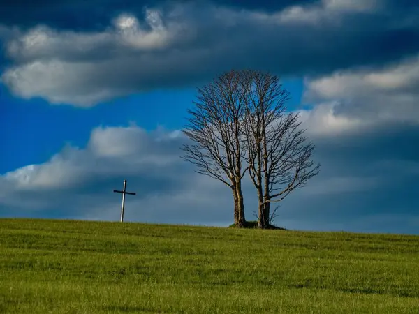 Czechia Avrupa 'daki Krusne azgın dağlarında inanılmaz güzel doğa.