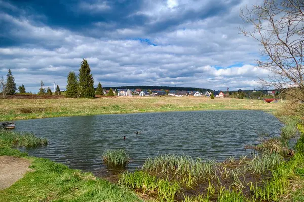 Czechia Avrupa 'daki Krusne azgın dağlarında inanılmaz güzel doğa.