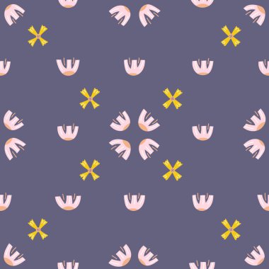 Soyut çiçek geometrik kusursuz desen. Kumaş, duvar kağıdı, ambalaj kağıdı için tasarım