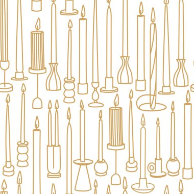 Farklı el çizimlerinin vektörsüz deseni beyaz arkaplanda izole edilmiş karalama çizimi mumu