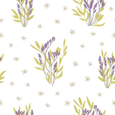 Çiçek buketli yumuşak, pürüzsüz bir desen. Kumaş, tekstil, ambalaj kağıdı ve kapak için basit çiçek tasarımı