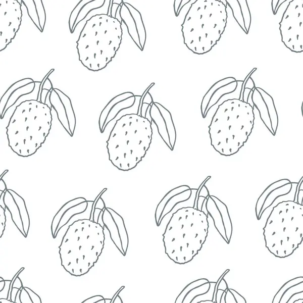 Yapraklı ekşi meyveli kusursuz desen. Kumaş, tekstil, ambalaj kağıdı ve kapak için vektör el çizimi