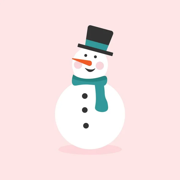 Милый Снеговик Шляпе Шарфе — стоковый вектор