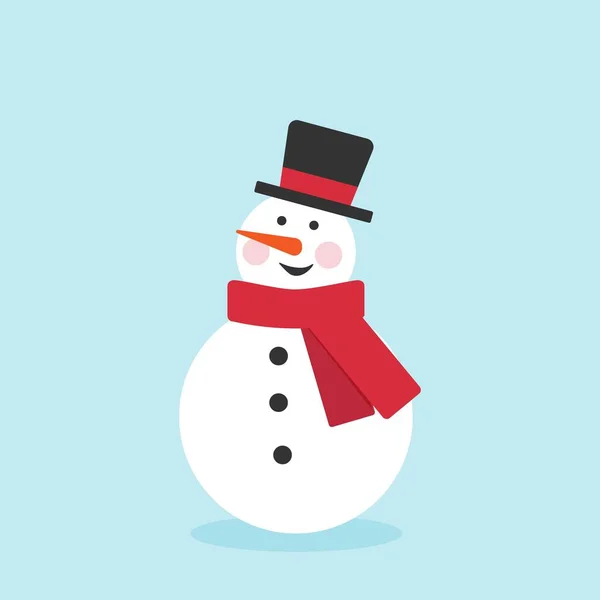 Χαριτωμένος Χιονάνθρωπος Καπέλο Και Μαντήλι — Διανυσματικό Αρχείο