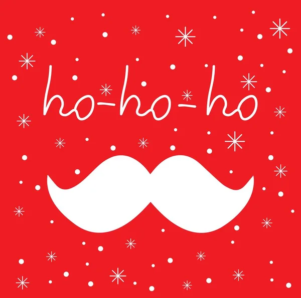 Moustache Père Noël Blanc Avec Neige — Image vectorielle