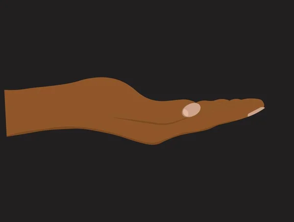 Face Des Femmes Noires Main Isolée Sur Fond Noir — Image vectorielle